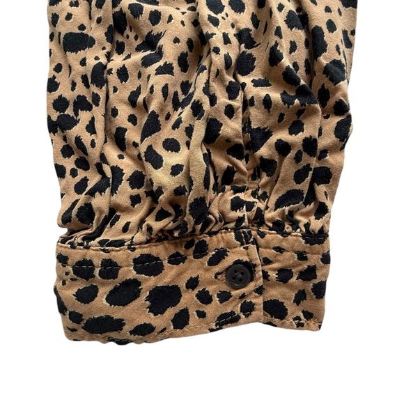 Gap‎ Cheetah Print V-Neck Rayon Long Sleeve Blouse XXL - Picture 7 of 9